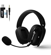 ATTACK SHARK L80PRO Wireless Gaming Headset, Adjustable Dual Mics, Lightweight Headset with 20ms ...