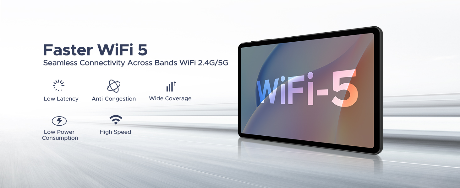 Text reads 'Faster WIFI 5'. Technical diagram or promotional image showing WiFi router or networking equipment setup.