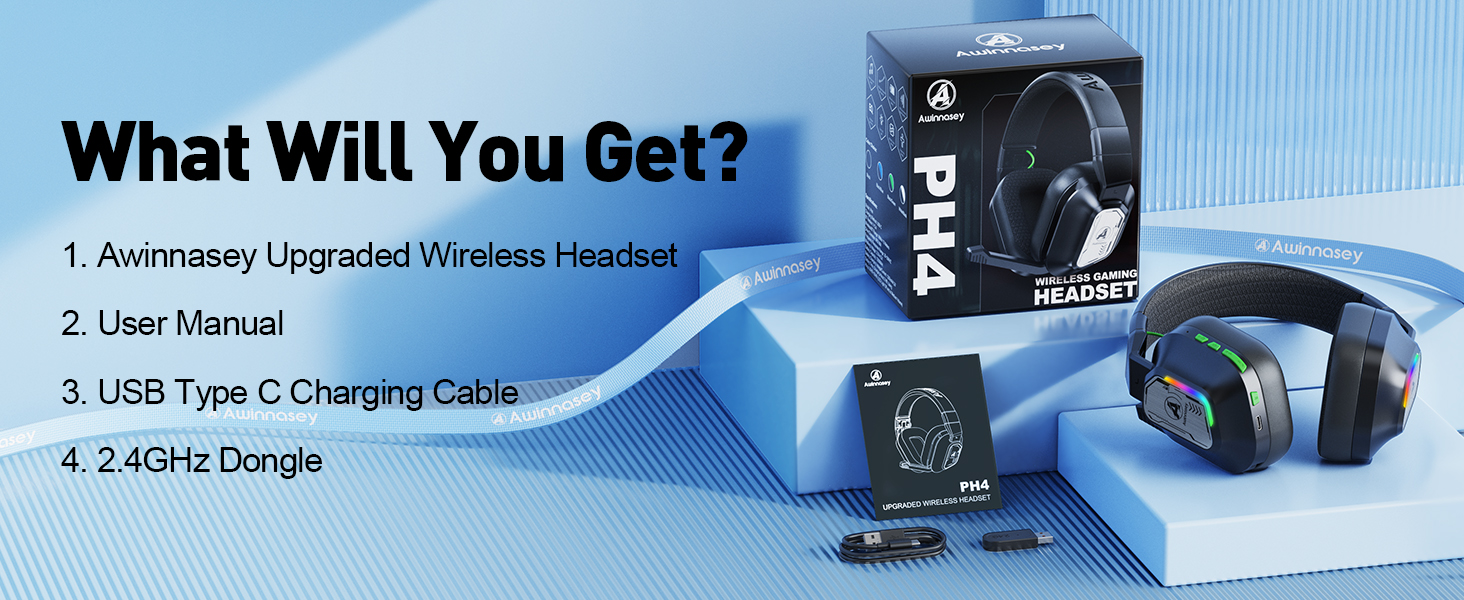 a headset with a cable and a mouse