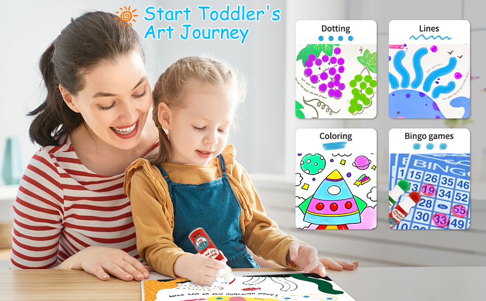 Educational activity scenes showing learning materials and colorful worksheets with numbers and patterns. Documents appear to be educational resources for children.