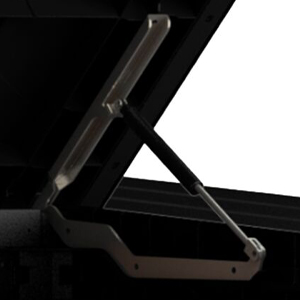 Dark architectural or structural elements shown at an angle, appears to be metal or industrial framework against a contrasting background.