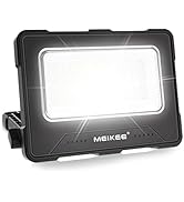 Black outdoor LED landscape lights with mounting stakes. Multiple units shown with installation accessories and ground stake mounting options.