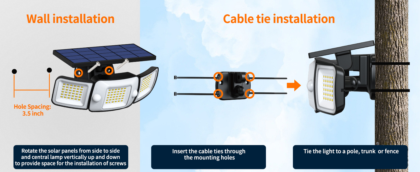 Nighttime scene of person walking dog on sidewalk. Bright light illuminates large area, including house facade with garage doors.