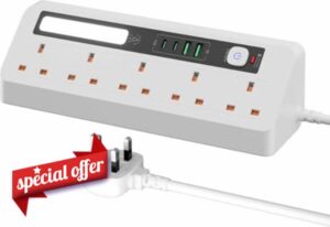 Extension Lead with 2 USB and 2 Type-C