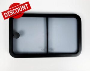 Sliding Camper Van Window – Black Frame & Lightly Tinted Glass
