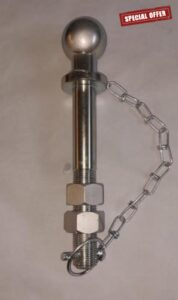 TOW BALL HITCH 32mm Pin 50mm Quad Tractor Long Threaded 190mm Cat 2 Chai