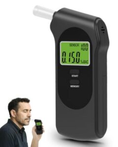 SUPAREE Breath Alcohol Tester Portable Breathalyzer Alcohol Breathalysers with Digital LCD Screen & 10 Mouthpieces High Accuracy Fast for Personal Home Travel Party Gathering