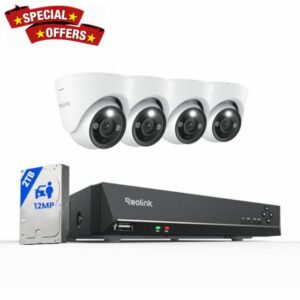 Reolink 4K+ PoE CCTV Security Camera System with Spotlights