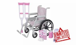 AIDNI Kids Doll Wheelchair and Crutches Set