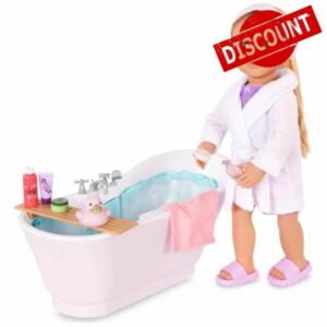 AIDNI Our G Deluxe Doll Bathtub Set with Bubble Bath Accessories