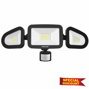 MEIKEE 42W Led Security Lights with Motion Sensor Black PIR Floodlights Outdoor Lights IP66 Waterproof 6500K 180° Adjustable Garden Light for Garage Corridors Terraces Courtyards            [Energy Class F]