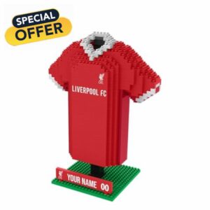 FOCO Officially Licensed Personalised Football BRXLZ Desk Shirt 3D Bricks Building Construction Toy (Liverpool FC (861 pieces))