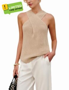 Women's Cross - Halter Knit Top