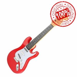 RiToEasysports Authentic Electric Guitar Toy for Kids: Mini Electric Guitar Musical Instrument for Boys and Girls: Creativity in Music: Explore Different Sounds and Create Musical Compositions: (Red)