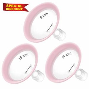 Maymom MyFit Flanges Pano Goldie Pack 9 10 11 mm Compatible with Medela Breast Pumps and Maymom Wide Base and Narrow Base Connectors