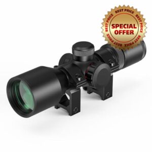 UUQ 3-9x40 Compact Rifle Scope Red/Green Illuminated Reticle