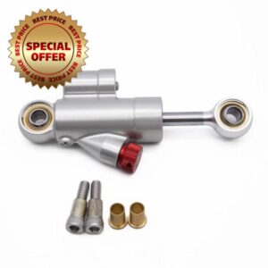 Steering Damper Stabilizer Fit For Stark Varg Dirt Bike Steering Damper CNC Short Adjustable Off-Road Motocross Stabilizer Safety Control Dampers(Silver)