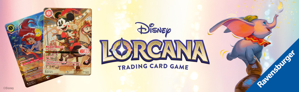 Collection of board game boxes including Disney and Lorcana branded games displayed on a shelf or surface.