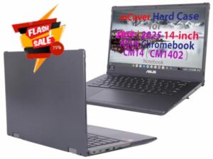 mCover Case Compatible ONLY with 2024~2025 14-inch ASUS Chromebook CM14 (CM1402c) Series Notebook Computers (NOT Fitting Any Other ASUS Models) - Black