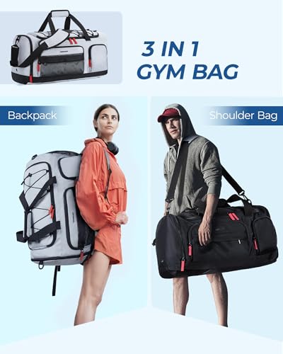 63L Sports Travel Duffel Bag with 15.6" Laptop Compartment