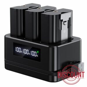 3 Batteries and Digital Charging Station for Video Doorbell 2/3/4