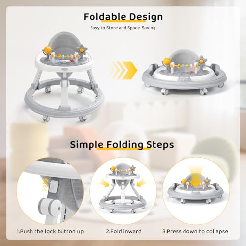 Baby Walker for Boys & Girls Over 6 Months Old with Non-Slip Support Pad