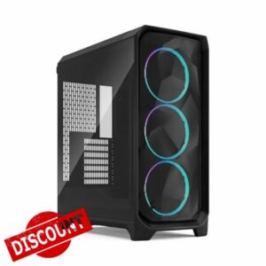 Fractal Design Meshify 3 RGB Black Tempered Glass Light Tint - High Airflow PC Gaming Case - Mesh Front Panel - Three ARGB Momentum 14 Gen 2 Fans Included - E-ATX/ATX/mATX Suppo