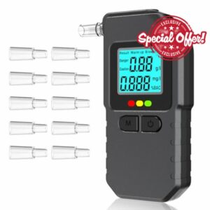Breathalysers - Breathalyzer with 10 Reusable Mouthpieces