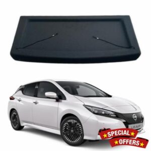 Car Parcel Shelf - Compatible with Nissan Leaf MK2 (2018-2024) Hatchback | Sturdy Boot Cover with Clips and Cord for Extra Storage | Space Saving Car Accessories | Black