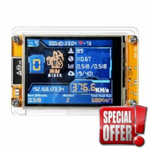 NMMiner NerdMiner V2 Hashrate 377KH/S ESP32 2.8 Inch Smart Display Crypto Solo Lottery Miner BTC Lottery ESP32-2432S028R