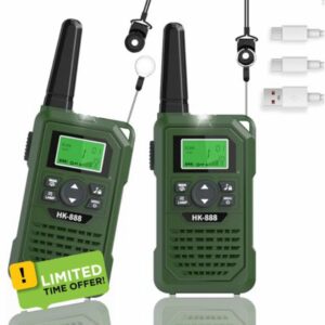 WITPAW 2 Pcs Walkie Talkies for Kids Rechargeable 3 KM Handheld Walkie Talkies Long Range 8 Channel 2 Way Radio Birthday Party Gifts for 3-12 Year Old Girls Boys Outside Adventure Camping Hiking