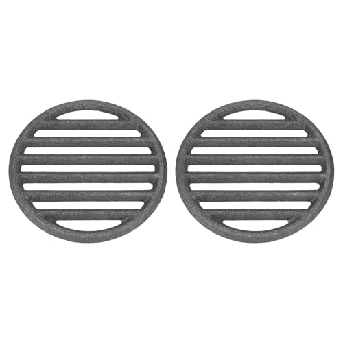 6.3" Round BBQ Grill Grate Replacement High Heat Charcoal Plate Fire Bottom Grate Grilling Accessories 6 Slots for Grilling Barbecue