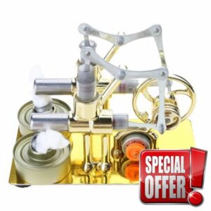 Stirling Double Engine Motor Model Experiment Model Educational Toy Electricity Generator Stirling Phone Charge