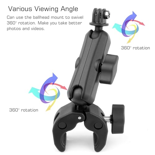 20-50mm 360° Dual Ballhead Magic Arm for Motorcycle Handlebar Desk Tube