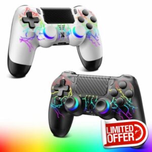 Renifan 2PCS Wireless Controller for PS-4 With Crackle RGB