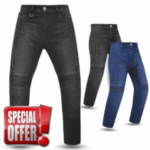 Tornado Hector Men’s Motorcycle Jeans CE Level 2 Armour | AA Certified EN17092 Protective Motorbike Pants with Aramid Lining