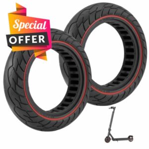 2 Pack 10×2.5 Solid Tyres (60/70-6.5) – Puncture-Proof Electric Scooter Replacement Wheels for Ninebot Max G30