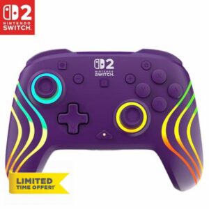 Turtle Beach Afterglow Wave Purple Wireless RGB Gaming Controller. Officially Licensed for Nintendo Switch 2