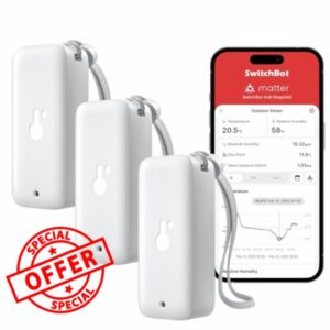 SwitchBot Indoor Outdoor Hygrometer Thermometer Wireless 3Packs