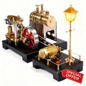 RETROL SE-01 Steam Engine Kit with Generator and Lamp Scene