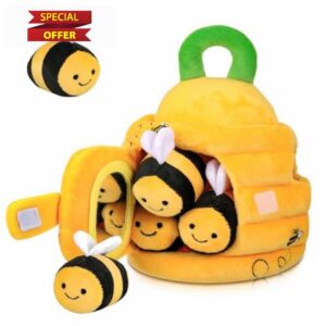 Soft Baby Beehive Toy with 5 Sensory Bees