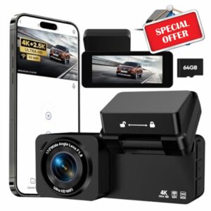 ORSKEY 4K+2.5K Dash Cam Front and Rear