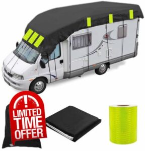 RV Roof Cover for Winter - Heavy Duty RV Covers Roof with Reflective Tape Winterizing Protection for Class A/B/C Motorhomes