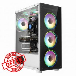 Gaming PC Tower | i7 (Quad core)| 16 GB RAM | 1 TB SSD | GT730 Graphic Card | 6 Fan White RGB Case | WIN 11 Pro