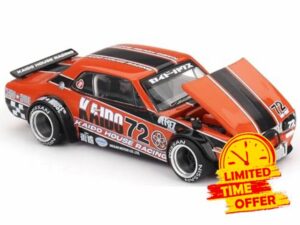 MINI GT Skyline 2000GT-R (KPGC10) RHD (Right Hand Drive) #72 "Kaido Racing V1 Orange with Black Stripes and Graphics (Designed by Jun Imai) Kaido House Special 1/64 Diecast Model Car KHMG195