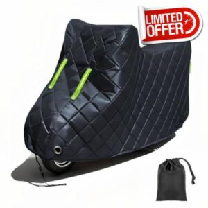 Anti-Hail Motorcycle Cover for Yamaha Tricity 300 Tricity300|2250mm Winter Heavy Duty Large Motorbike Snow Cover Protection Wind UV Hail Rain with Buckles & Lining with Lock Holes and Storage Bag