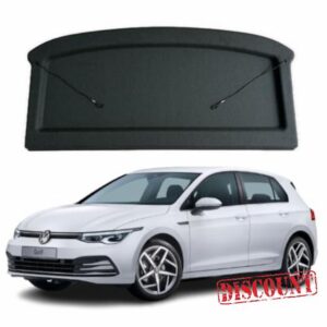 Car Parcel Shelf - Compatible with Volkswagen Golf MK8 (2020-2024) | Sturdy Boot Cover with Clips and Cord for Extra Storage | Space Saving Car Accessories | Black