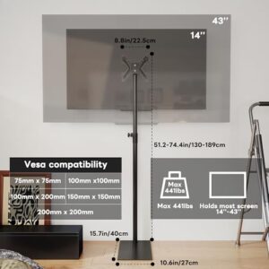 360° Swivel TV Stand for 14 to 43 Inch TV Max VESA: 200x200mm (Black)