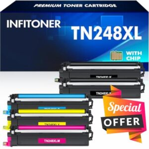 TN248XL TN248 HL-L3220CWE Toner: 5 Pack Compatible for Brother HL-L3240CDW TN-248XL TN-248 DCP-L3560CDW MFC-L3740CDWE MFC-L3740CDW MFC-L3760CDW DCP-L3520CDW MFC-L8390CDW TN 248XL TN248CMYK