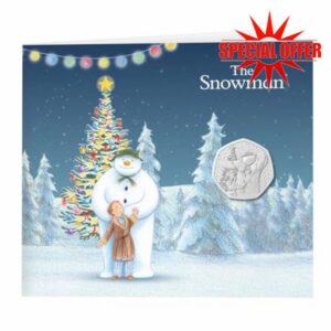 CrawleyCoins 2025 UK Snowman Christmas 50p Brilliant Uncirculated Coin in Mint Sealed Pack